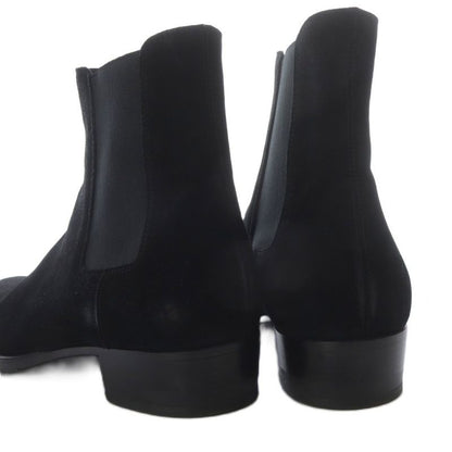 Saint Laurent Paris Wyatt 30 Chelsea Boots Side Gore Boots Short Suede 40 Black