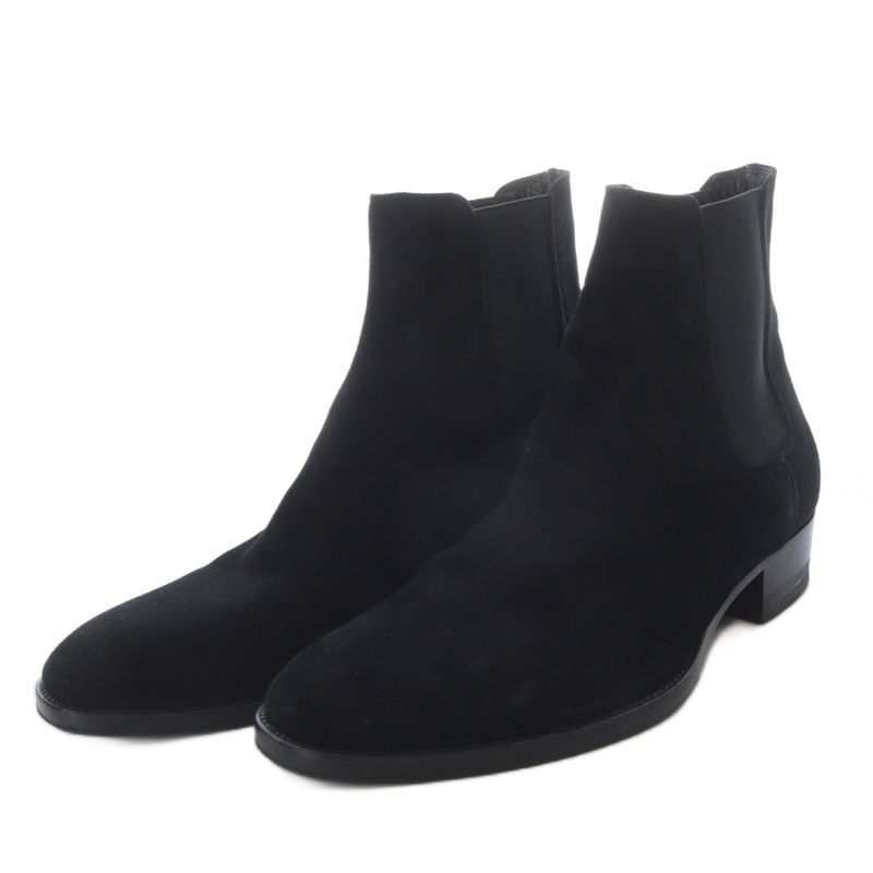 Saint Laurent Paris Wyatt 30 Chelsea Boots Side Gore Boots Short Suede 40 Black