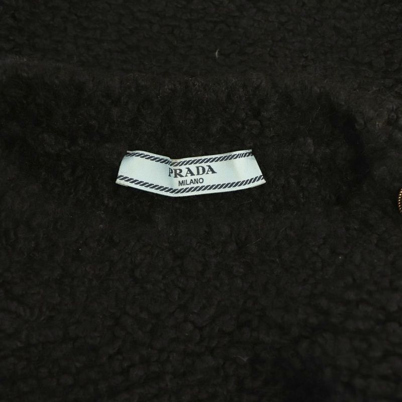 Prada 23 P24a2a Gold Button Mohair Blend Boucle Knit Sweater 38 Black ES - OS -