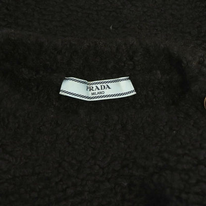 Prada 23 P24a2a Gold Button Mohair Blend Boucle Knit Sweater 38 Black ES - OS -