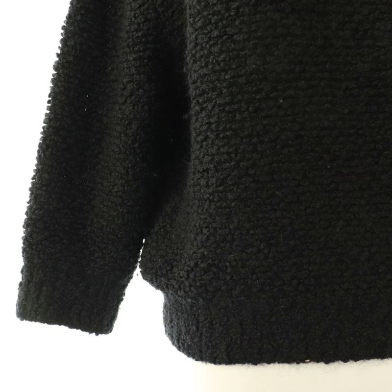 Prada 23 P24a2a Gold Button Mohair Blend Boucle Knit Sweater 38 Black ES - OS -