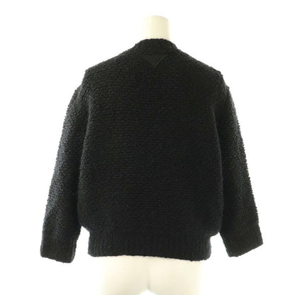 Prada 23 P24a2a Gold Button Mohair Blend Boucle Knit Sweater 38 Black ES - OS -