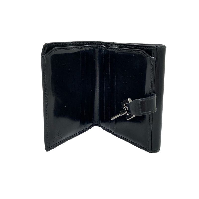 Gucci Trifold Wallet Black Jackie Leather