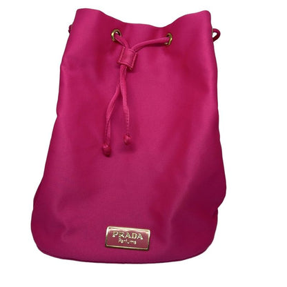 Prada Pouch - Pink And Black Parfums Drawstring Shape