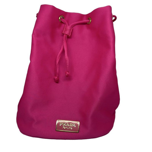 Prada Pouch - Pink And Black Parfums Drawstring Shape
