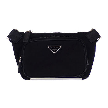 Prada Saffiano Leather 2vh128_2dmh_f0002 Shoulder Bag Nylon Black Men Ladies