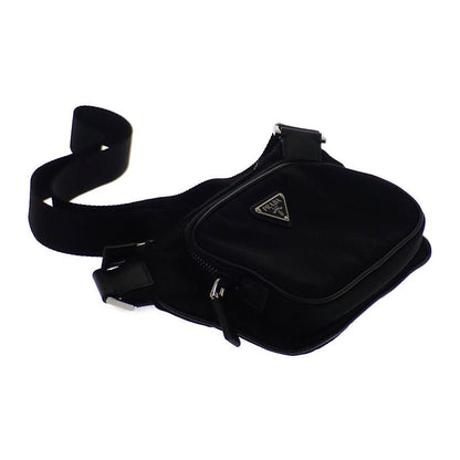 Prada Saffiano Leather 2vh128_2dmh_f0002 Shoulder Bag Nylon Black Men Ladies