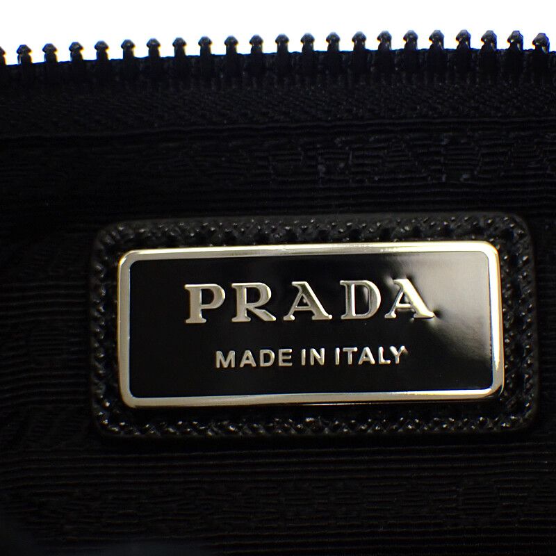 Prada Saffiano Leather 2vh128_2dmh_f0002 Shoulder Bag Nylon Black Men Ladies
