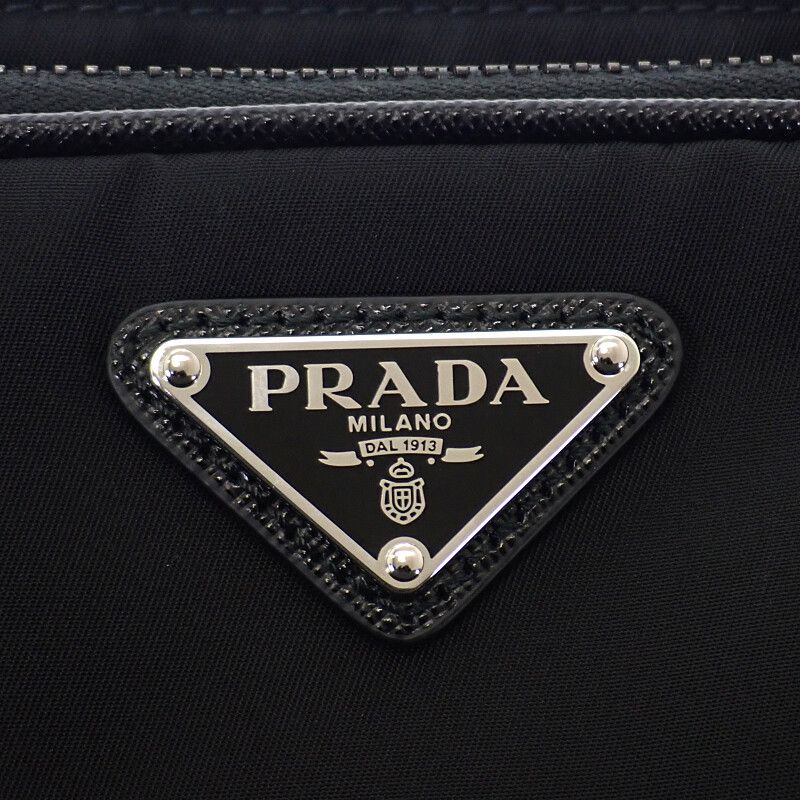 Prada Saffiano Leather 2vh128_2dmh_f0002 Shoulder Bag Nylon Black Men Ladies