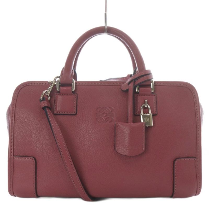 Loewe Amazona 23 Handbag Shoulder Bag 2way Crossbody Leather Pink With Padlock