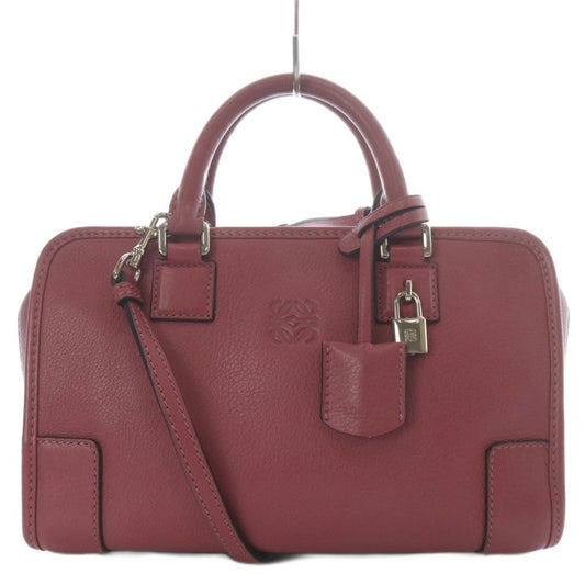 Loewe Amazona 23 Handbag Shoulder Bag 2way Crossbody Leather Pink With Padlock