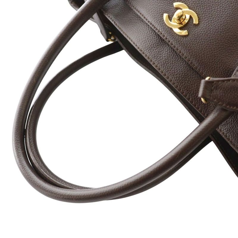 Chanel Executive Tote 10 Series Caviar Skin Bag Coco Mark Brown AQ - OS - OH