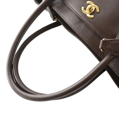 Chanel Executive Tote 10 Series Caviar Skin Bag Coco Mark Brown AQ - OS - OH