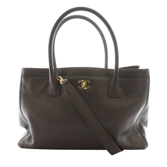 Chanel Executive Tote 10 Series Caviar Skin Bag Coco Mark Brown AQ - OS - OH
