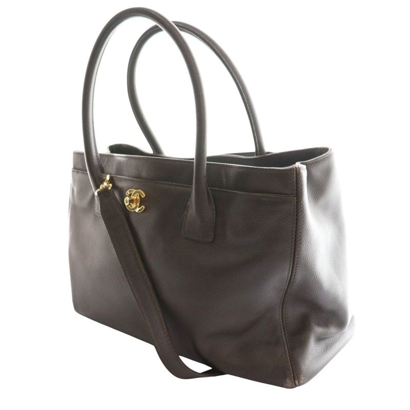 Chanel Executive Tote 10 Series Caviar Skin Bag Coco Mark Brown AQ - OS - OH