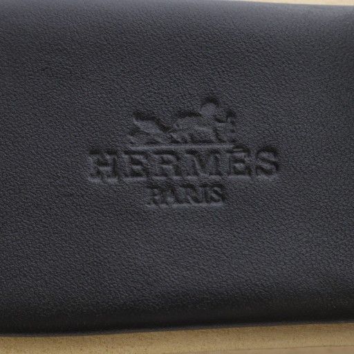 Hermes EZE H Cut Detail Sandals Platform Thick Leather 23.5cm (9.25in) Black