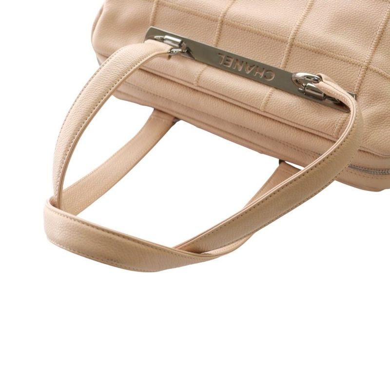 Chanel 9th Choco Bar Soft Caviar Skin Tote Handbag Pink Beige AQ - OS - OH