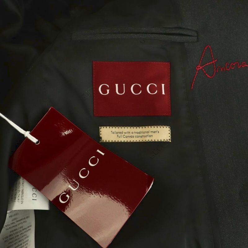 Gucci 24AW 781320 Wool Double Breasted Long Coat Outerwear Chester 38 Grey NR -