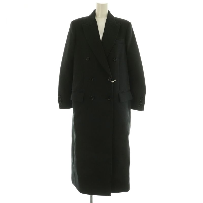 Gucci 24AW 781320 Wool Double Breasted Long Coat Outerwear Chester 38 Grey NR -