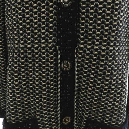 Chanel Long Cardigan Knit Long Sleeves Coco Mark Button Cashmere Silk Blend 34