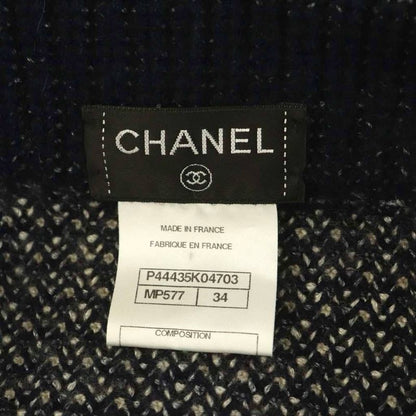 Chanel Long Cardigan Knit Long Sleeves Coco Mark Button Cashmere Silk Blend 34