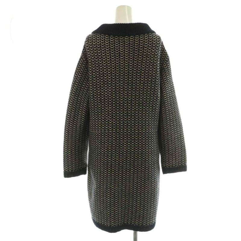 Chanel Long Cardigan Knit Long Sleeves Coco Mark Button Cashmere Silk Blend 34