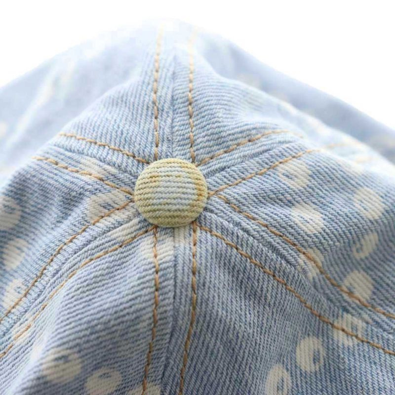 Chanel 25SS Printed Washed Denim Cap Hat Coco Mark Logo Light Blue Light Blue