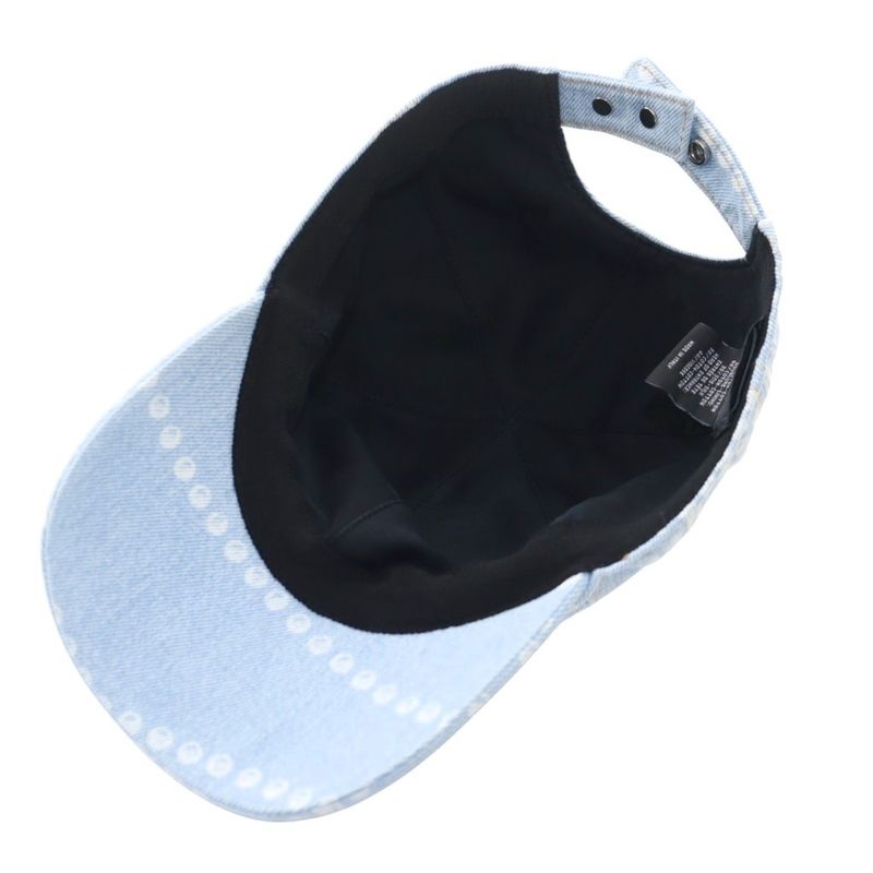 Chanel 25SS Printed Washed Denim Cap Hat Coco Mark Logo Light Blue Light Blue