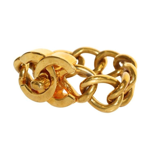 Chanel Vintage 95A Turnlock Coco Mark Chain Bracelet Gold Color AQ - OS - OH