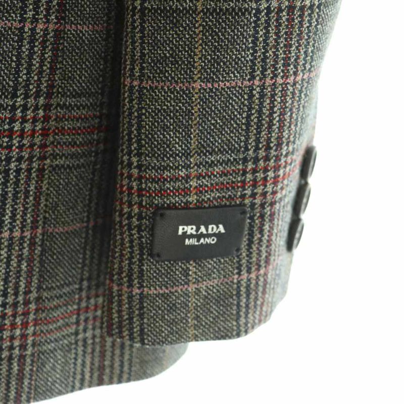 Prada 24AW P524oe Single-breasted Prince Of Wales Checked Jacket Tailored