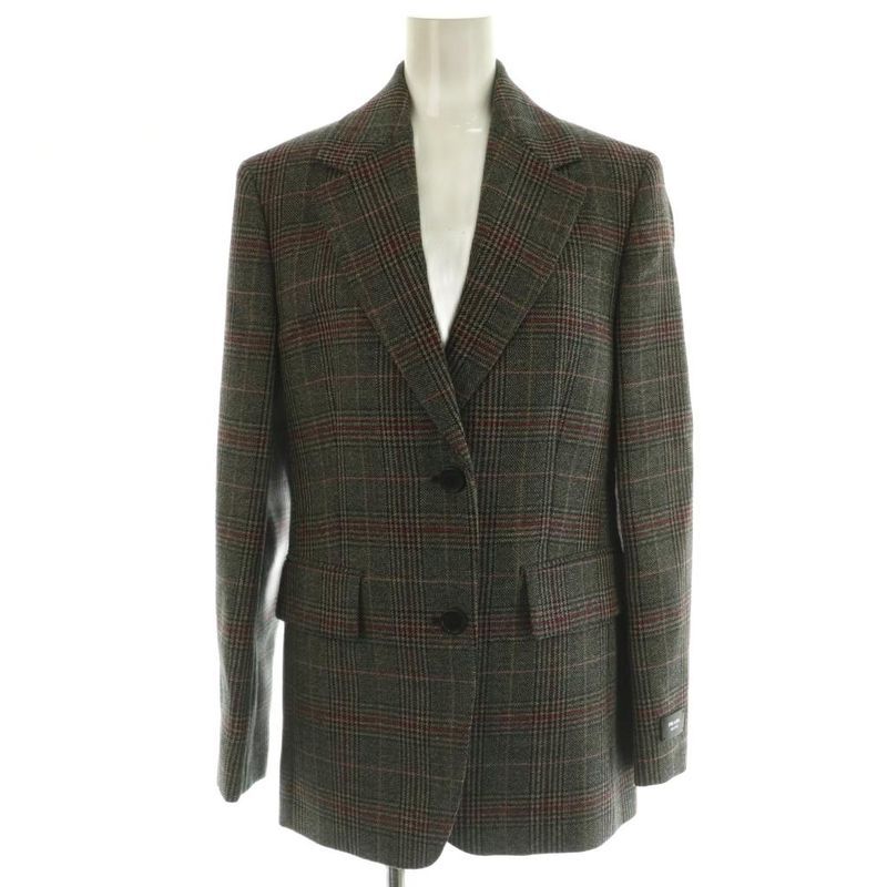 Prada 24AW P524oe Single-breasted Prince Of Wales Checked Jacket Tailored