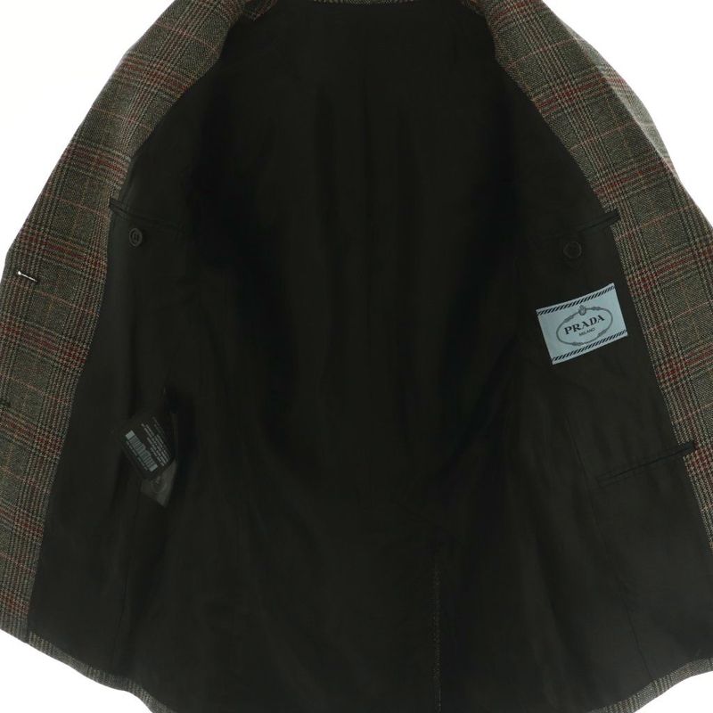 Prada 24AW P524oe Single-breasted Prince Of Wales Checked Jacket Tailored