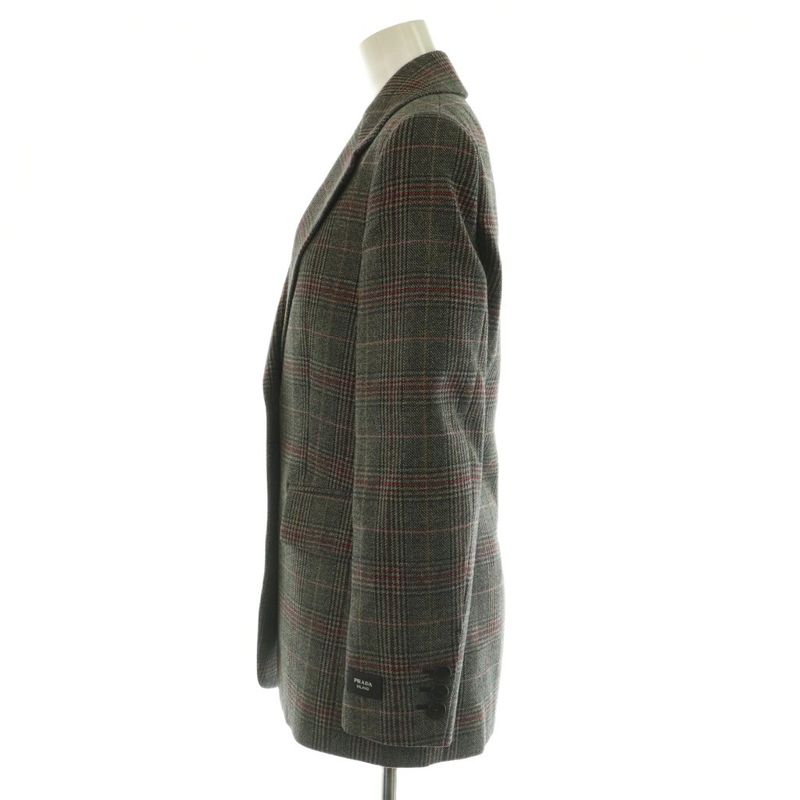 Prada 24AW P524oe Single-breasted Prince Of Wales Checked Jacket Tailored