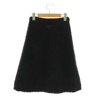 Prada 23 21455 Back Triangle Boucle Cles Knit Skirt Trapezoidal Mohair Blend 38