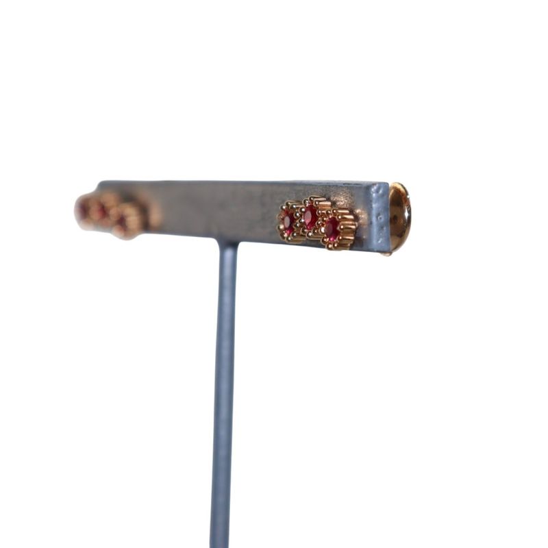 Christian DIOR Mimirose Earrings For Both Ears Stones 18K YG 750 Ruby 1.88g