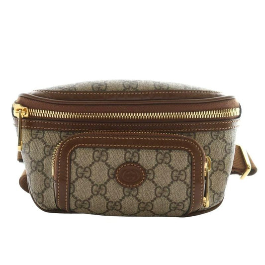 Gucci Waist Bag Body Bag GG Supreme Interlocking G Brown Beige 682933 AQ - OS -