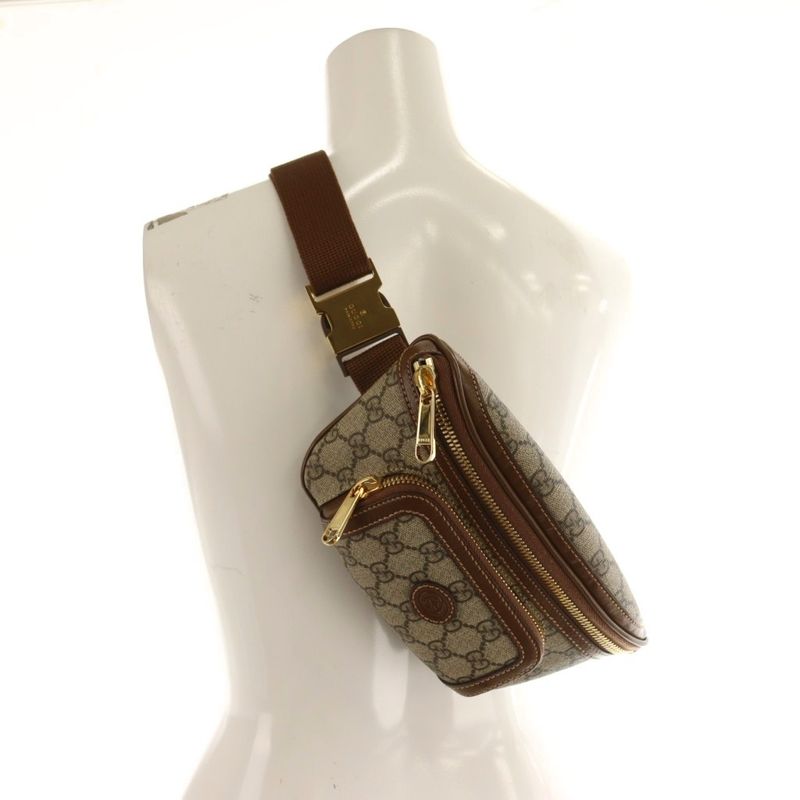 Gucci Waist Bag Body Bag GG Supreme Interlocking G Brown Beige 682933 AQ - OS -