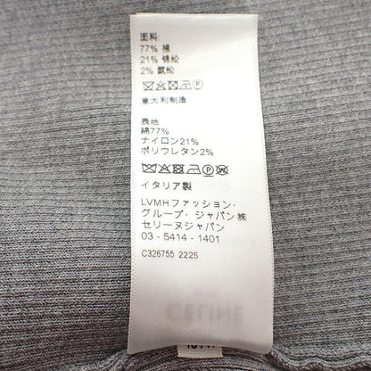 Celine Zip-up Logo 2a27z372n Hoodie Cotton Gray Women Short Sleeves [A Rank