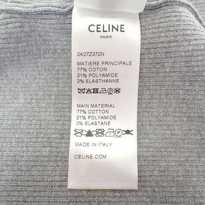 Celine Zip-up Logo 2a27z372n Hoodie Cotton Gray Women Short Sleeves [A Rank