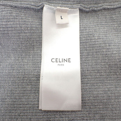 Celine Zip-up Logo 2a27z372n Hoodie Cotton Gray Women Short Sleeves [A Rank