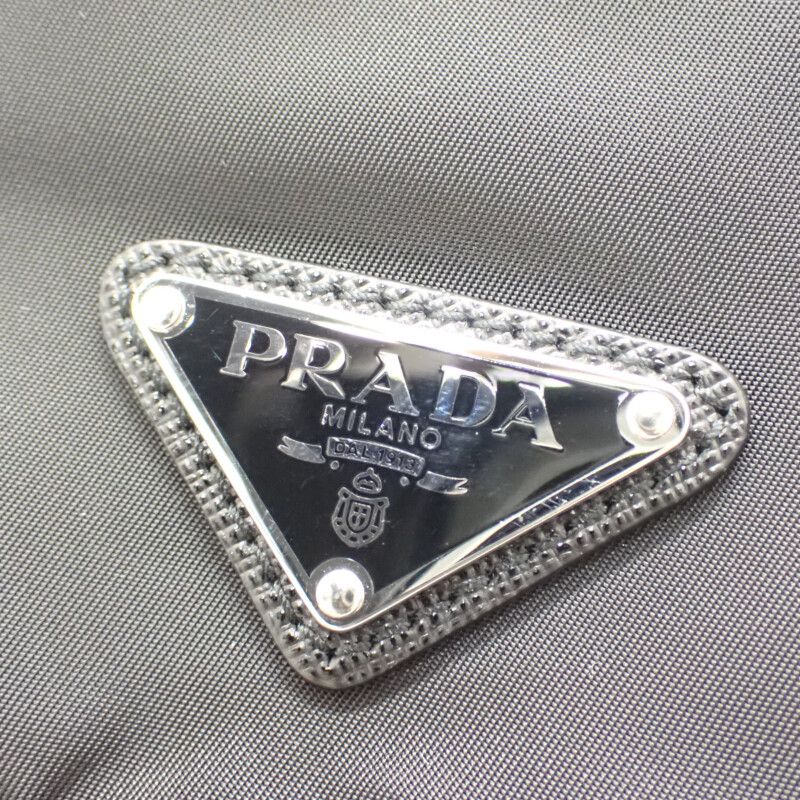 Prada Tessuto 1bd953 Shoulder Bag Nylon Black Silver Hardware Men's Business