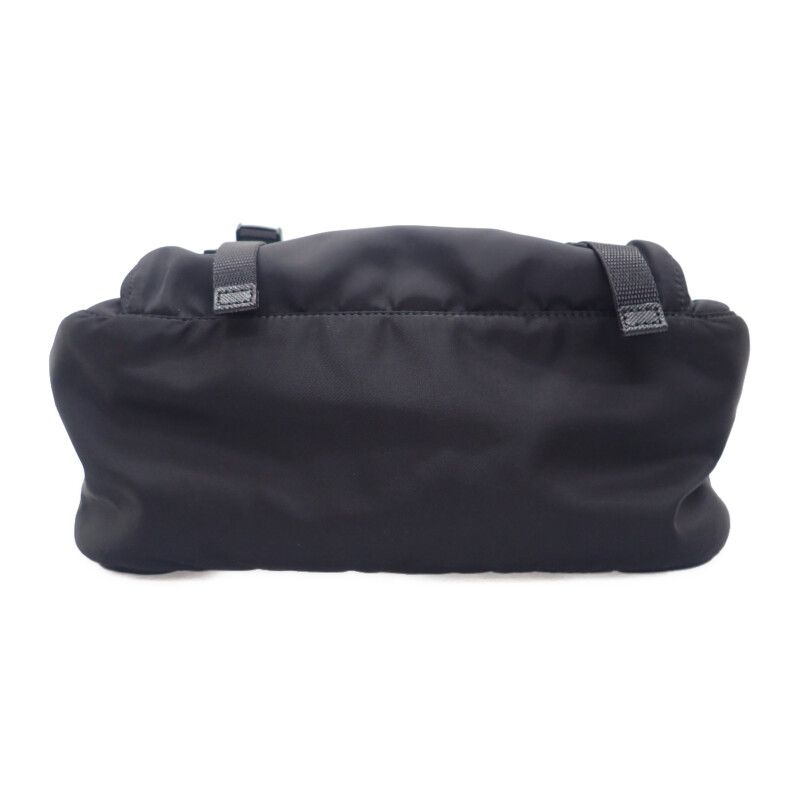 Prada Tessuto 1bd953 Shoulder Bag Nylon Black Silver Hardware Men's Business