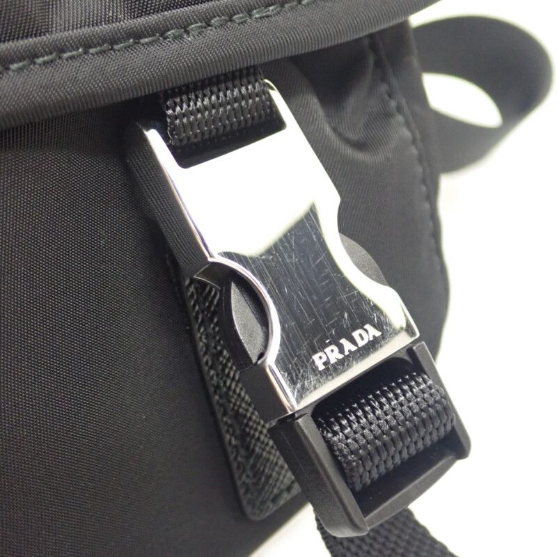 Prada Tessuto 1bd953 Shoulder Bag Nylon Black Silver Hardware Men's Business