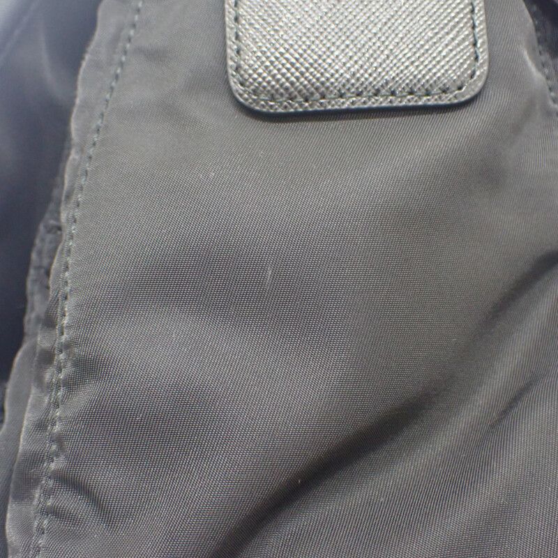 Prada Tessuto 1bd953 Shoulder Bag Nylon Black Silver Hardware Men's Business