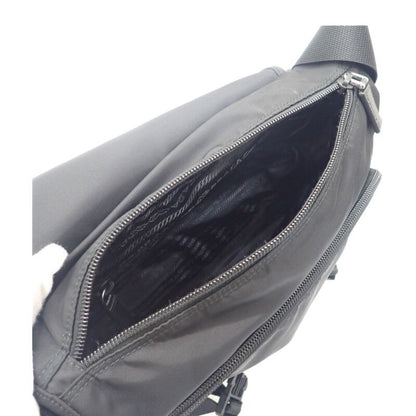 Prada Tessuto 1bd953 Shoulder Bag Nylon Black Silver Hardware Men's Business