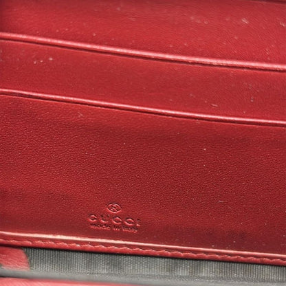 Gucci Long Wallet Sylvie 476083 Bordeaux X Dark Navy X Gold Round Zipper Leather