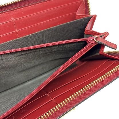 Gucci Long Wallet Sylvie 476083 Bordeaux X Dark Navy X Gold Round Zipper Leather