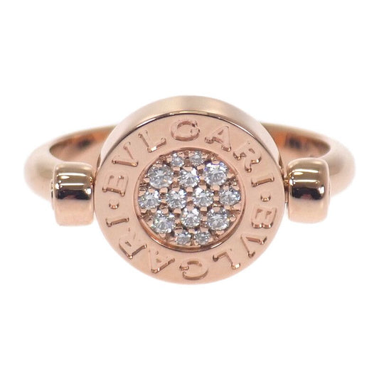 Bulgari Bvlgari Flip No 11 350539 Ring 18K Pink Gold Diamond Shell Ladies