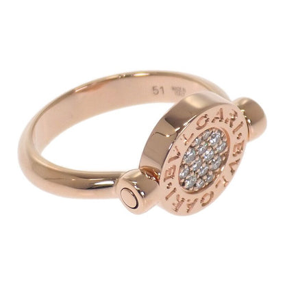 Bulgari Bvlgari Flip No 11 350539 Ring 18K Pink Gold Diamond Shell Ladies