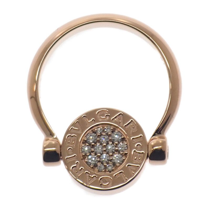 Bulgari Bvlgari Flip No 11 350539 Ring 18K Pink Gold Diamond Shell Ladies